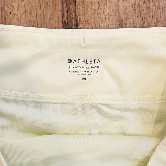 ATHLETA Neon Green Running Shorts - Picture 2 of 3
